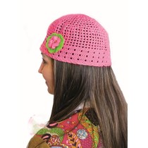 Muts Hippie gehaakt neon pink