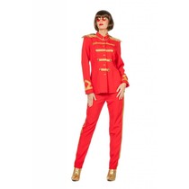 Sgt Pepper kostuum vrouw rood