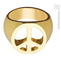 Peace and Love ring goud