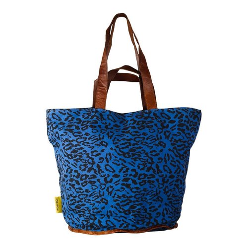 Mycha Ibiza Leopard shopper donkerblauw