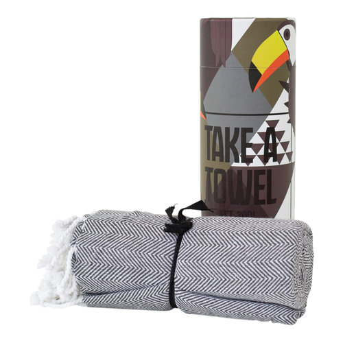 Take A Towel Take A Towel Hamamdoek zwart Toekan TAT 4-1