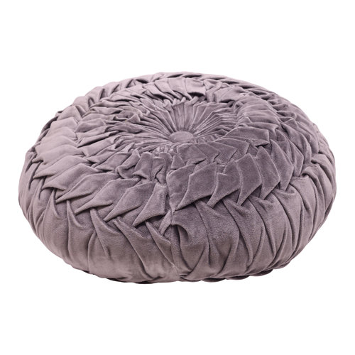 Mycha Ibiza Velvet rond sierkussen 45cm Grijs 3