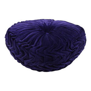 Mycha Ibiza Velvet rond sierkussen 45cm Donkerblauw 2