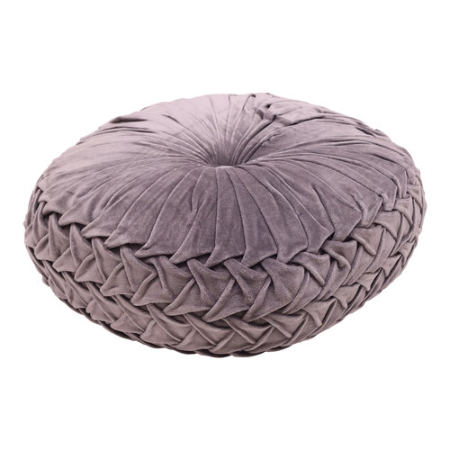 Mycha Ibiza Velvet rond sierkussen 45cm Grijs 1