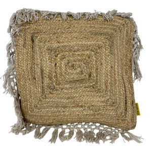 Mycha Ibiza Jute sierkussen met tassels 45x45 cm J4