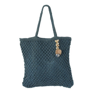 Mycha Ibiza Jute shopper tas Jaimy petrol