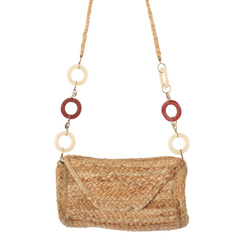 Mycha Ibiza Jute rechthoekige clutch Cala Cavallet 17