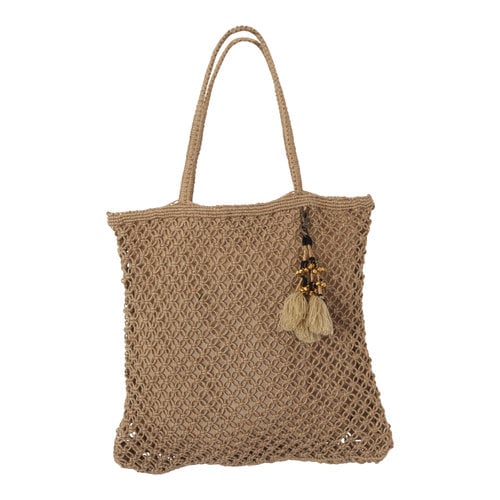 Mycha Ibiza Jute shopper tas Jill beige naturel