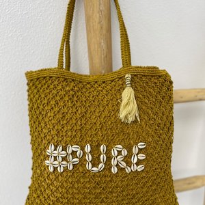 Mycha Ibiza Jute shopper tas Pure oker