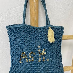 Mycha Ibiza Jute shopper tas As If petrol