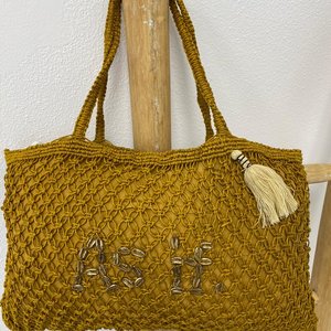 Mycha Ibiza Jute shopper tas As If oker