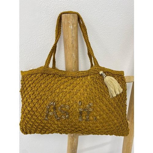 Mycha Ibiza Jute shopper tas As If oker