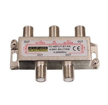 Konig Konig signaal splitter 4 voudig 5-2400Mhz