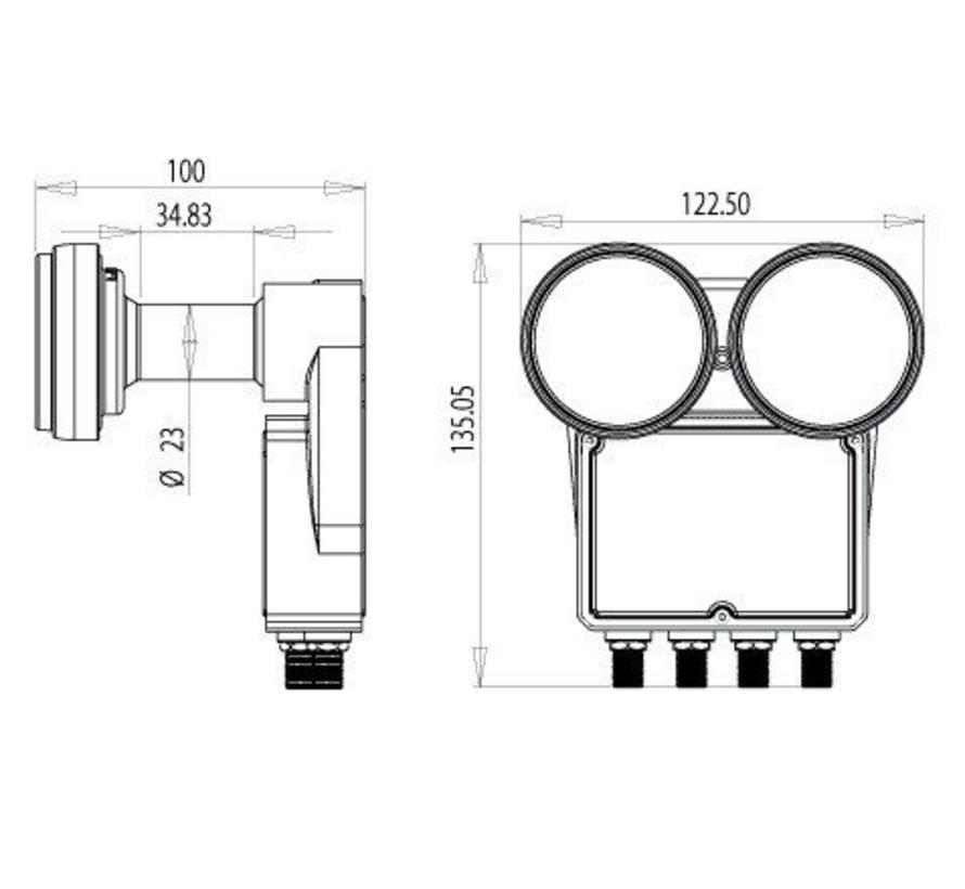 Inverto Astra-Hotbird monoblock QUAD 80