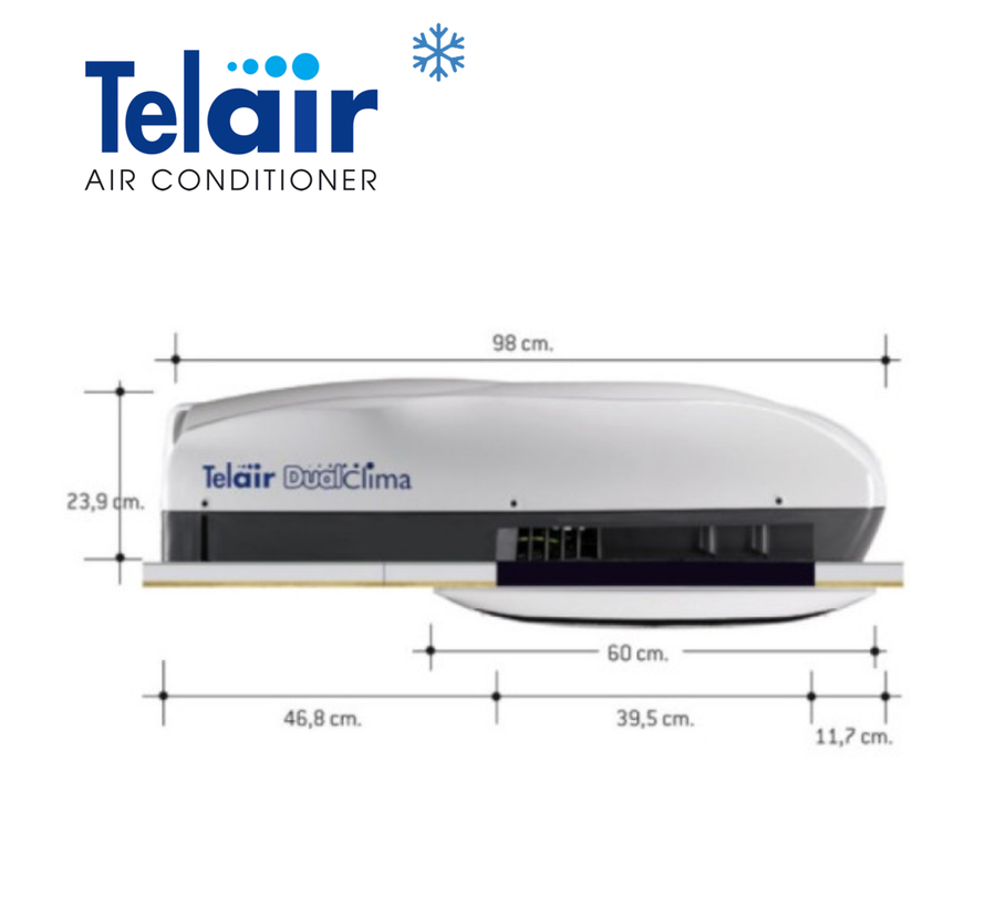 Telair Dual-Clima 8400H Airco/Heater/RC 900W 8400BTU 2,46kW
