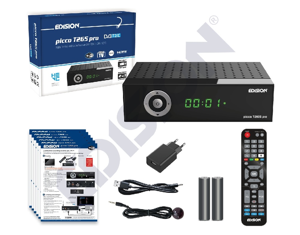 EDISION Picco T265 Dvb-t2 Receiver HDMI SCART USB SPDIF Black for sale  online