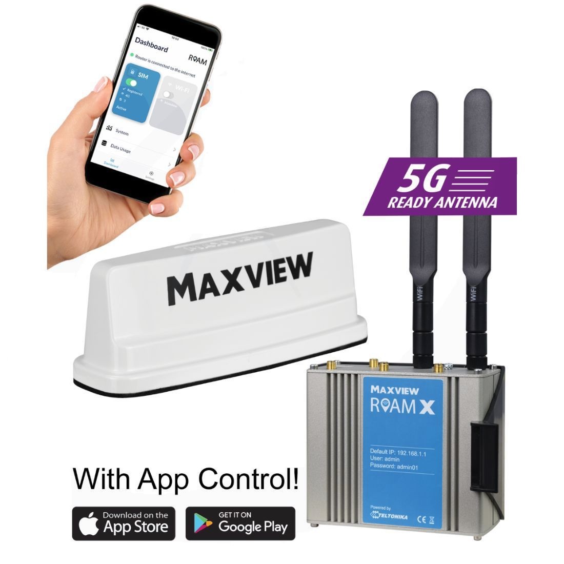 Maxview Roam X - mobiele 5G ready WiFi oplossing - Satelliet winkel  CardWriter