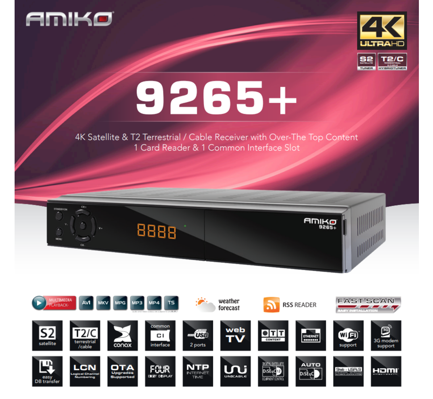 Amiko 9265+ combo 4K UHD