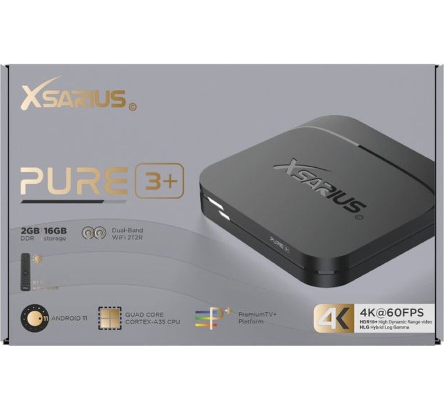 Xsarius Pure 3+ UHD - plus versie - 4K Android 11 Media Player