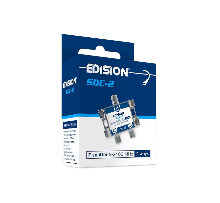 Edision signaal splitter 2-voudig 5-2400 Mhz