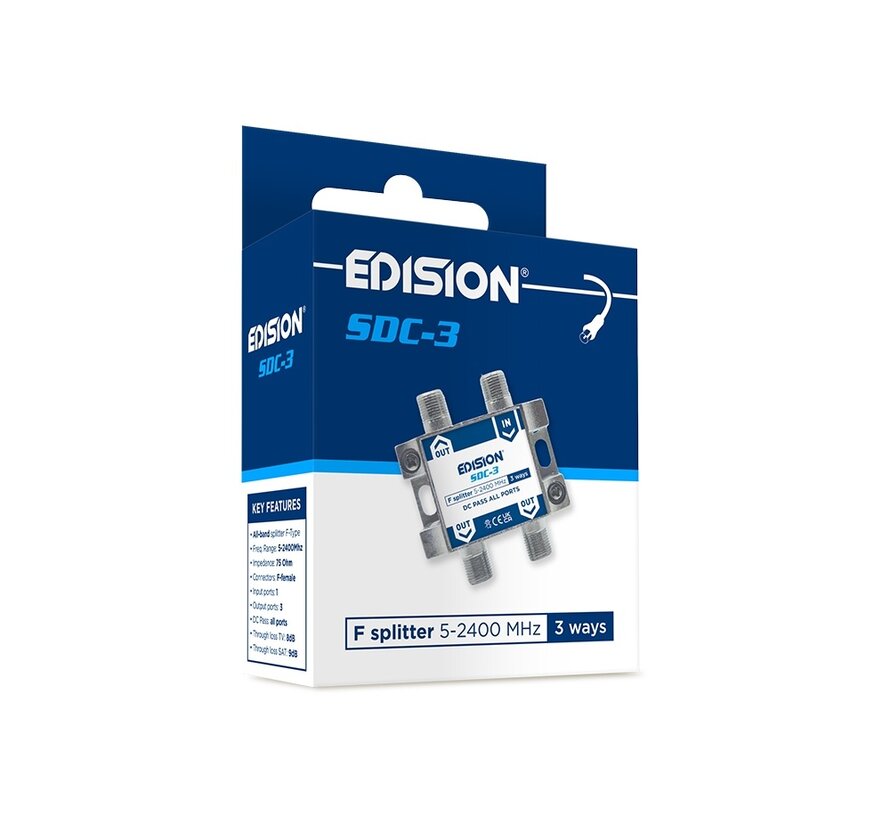 Edision signaal splitter 3-voudig 5-2400 Mhz