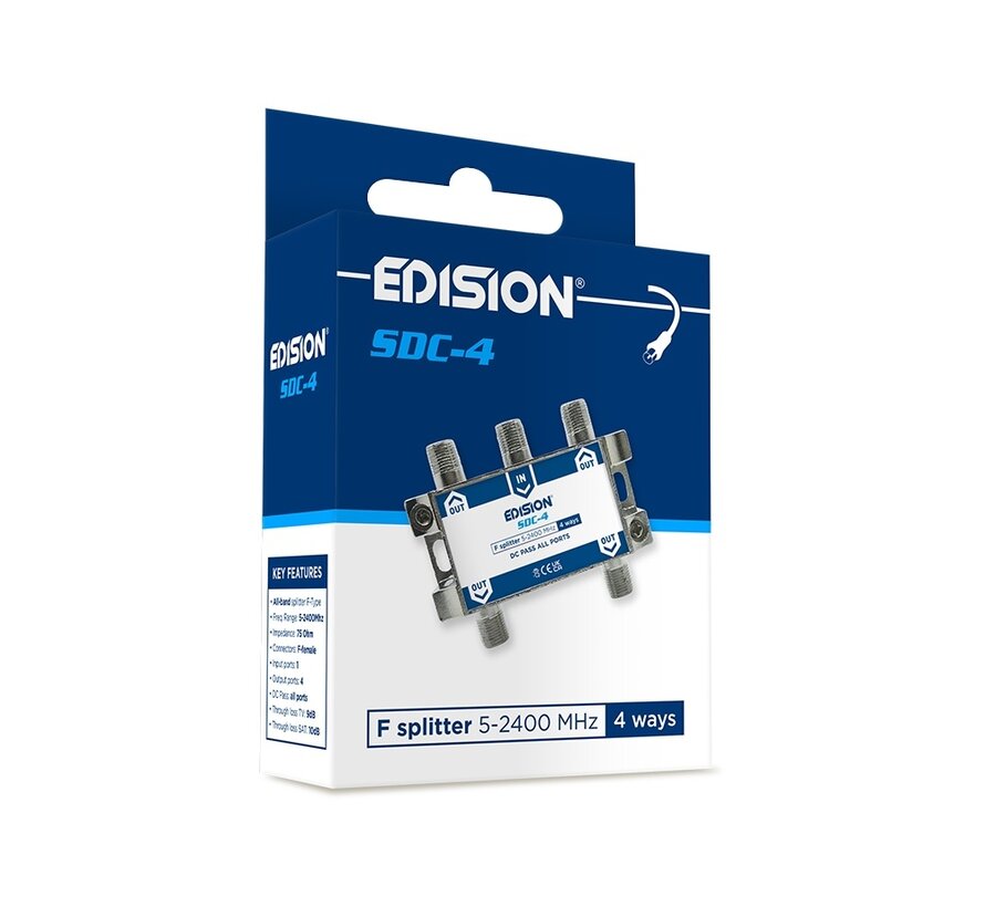 Edision signaal splitter 4-voudig 5-2400 Mhz