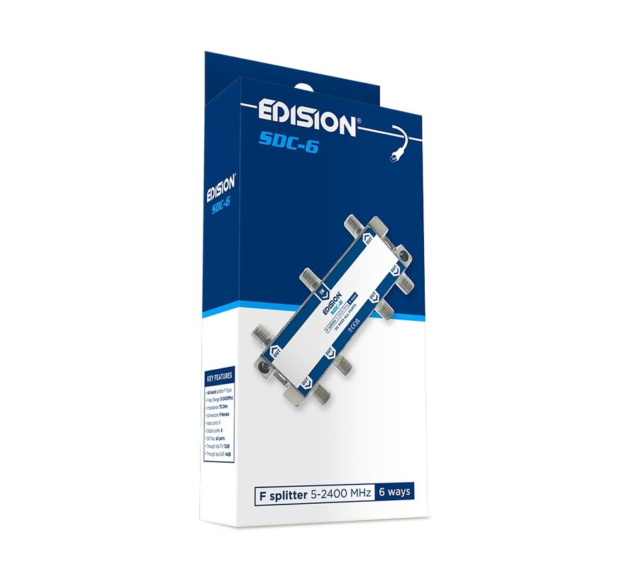 Edision signaal splitter 6-voudig 5-2400 Mhz