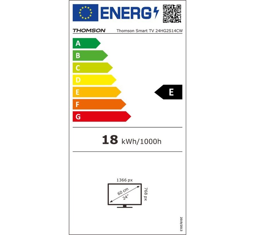 Thomson 24" Google TV - kleur wit - 12V & 220V - DVB-S2/C/T2