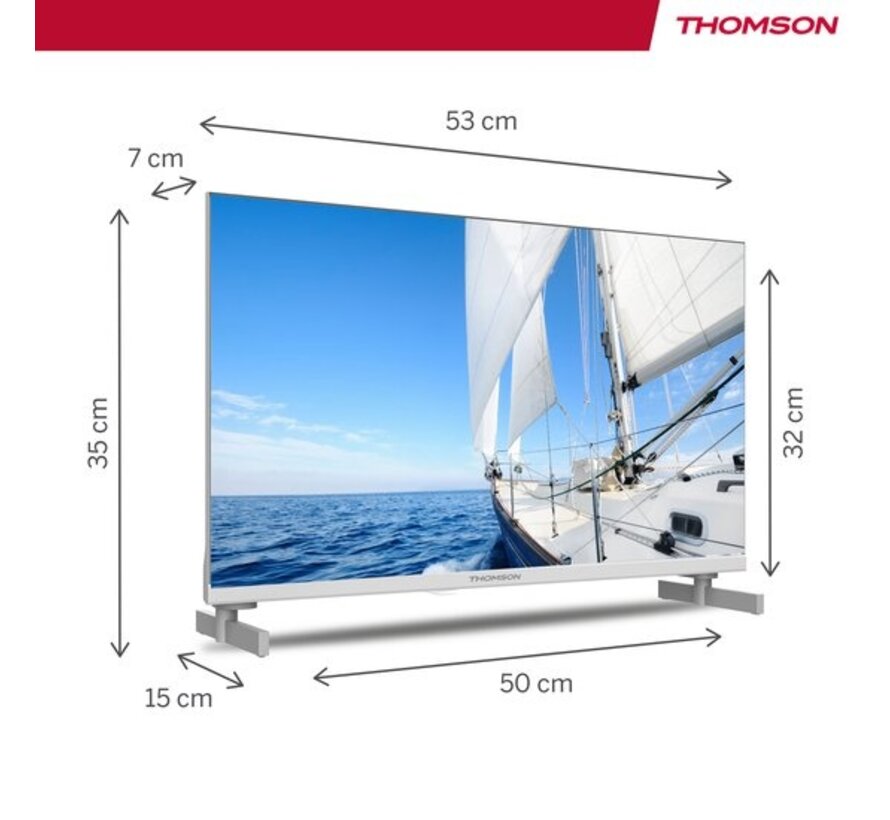 Thomson 24" Google TV - kleur wit - 12V & 220V - DVB-S2/C/T2