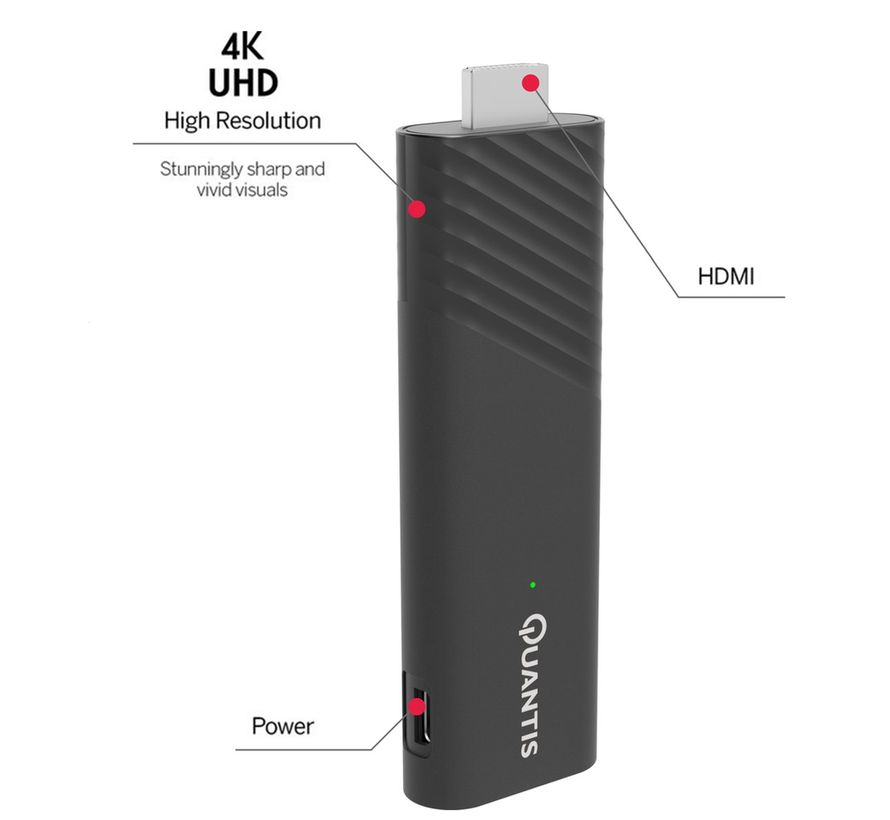 Quantis QE600 - GoogleTV - 4K - (32GB) met Chromecast HDMI stick