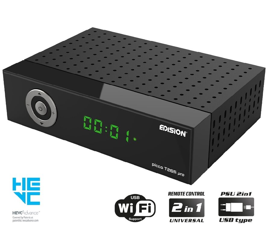 Edision Picco T265 PRO HD - DVB-T2C H.265 HEVC