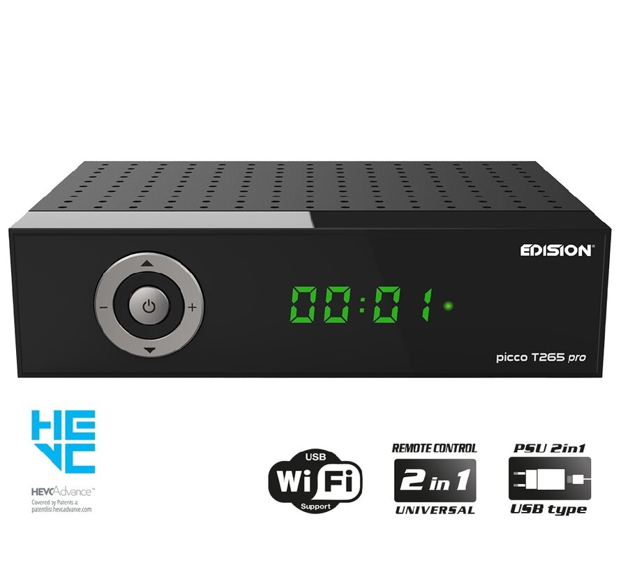 Edision Picco T265 PRO HD - DVB-T2C H.265 HEVC
