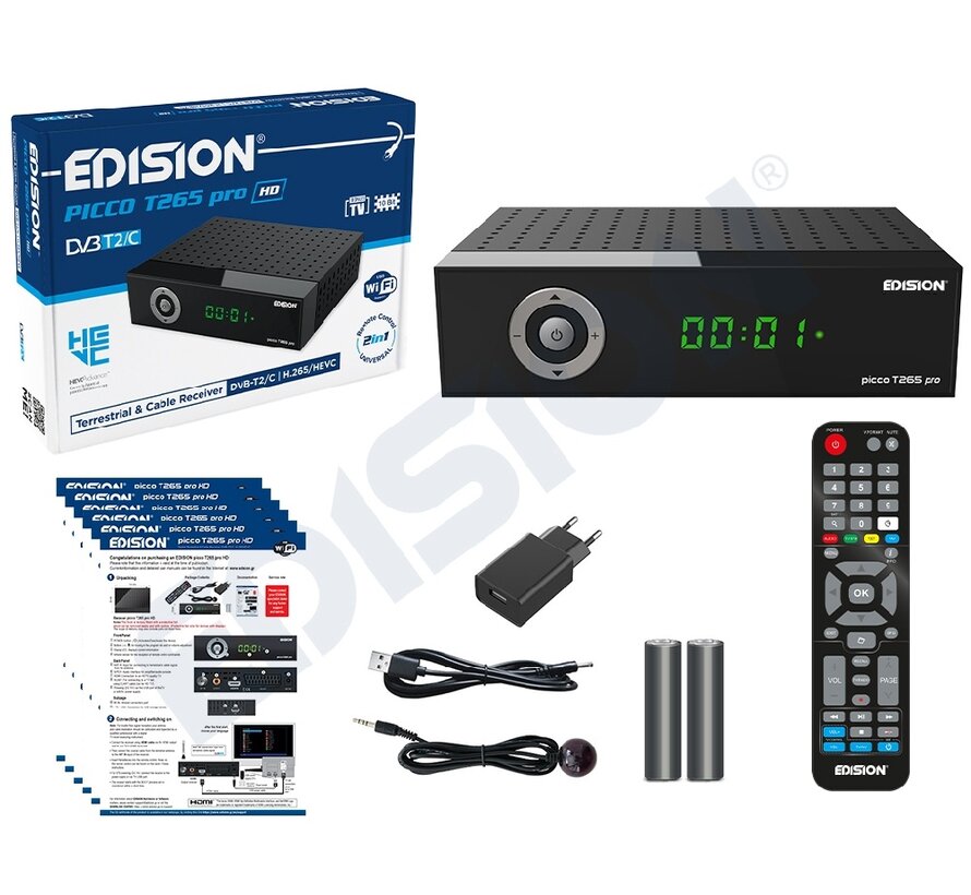 Edision Picco T265 PRO HD - DVB-T2C H.265 HEVC