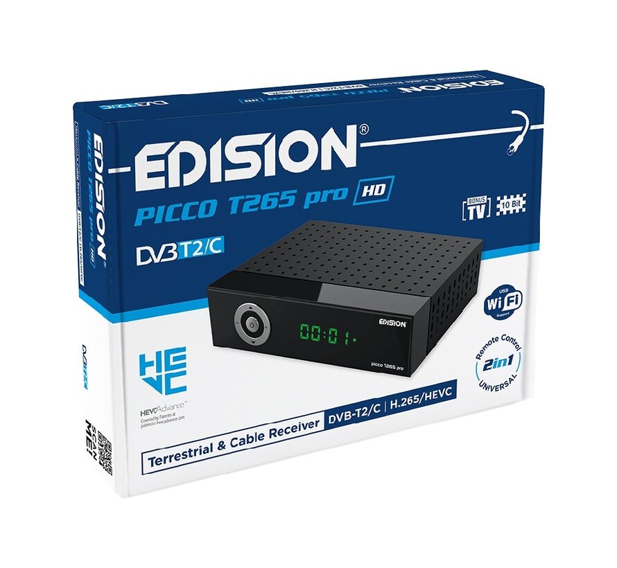 Edision Picco T265 PRO HD - DVB-T2C H.265 HEVC