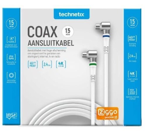 Technetix Technetix coaxkabel RLA++21 - ZIGGO geschikt (diverse lengtes)