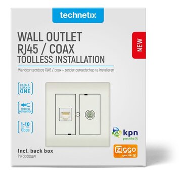 Technetix Technetix CL50-combi TV + RJ45 WCD einddoos