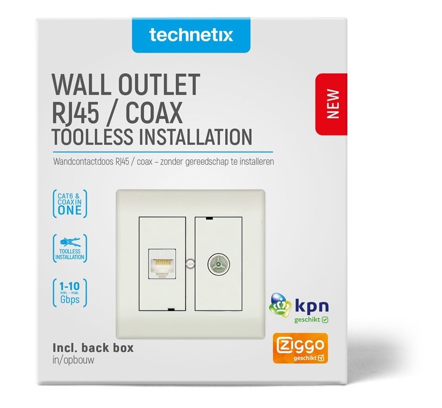 Technetix CL50-combi TV + RJ45 WCD einddoos