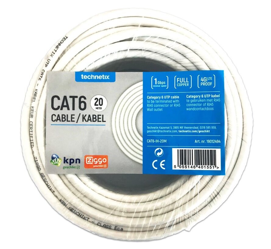 Technetix CAT6-IH-20 installatiekabel 20 meter Eca