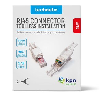 Technetix Technetix RJ45-DIY connectoren CAT6 per 2 stuks
