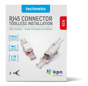 Technetix Technetix RJ45-DIY connectoren CAT6 per 2 stuks