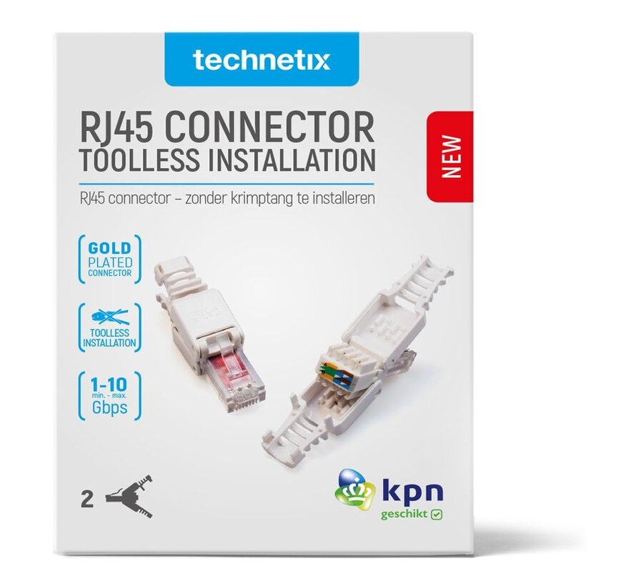 echnetix RJ45-DIY connectoren CAT6 per 2 stuks