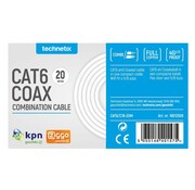 Technetix Technetix combikabel: CAT6/C18 - 20 meter CAT6 + Coax RG59T Eca