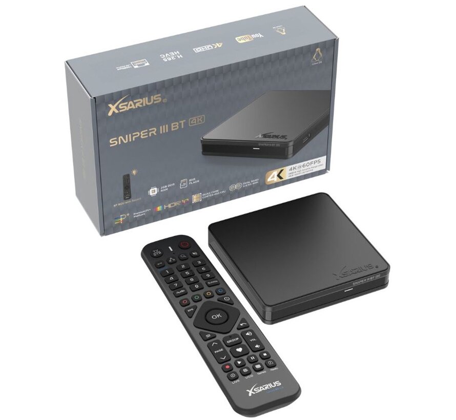 Xsarius Sniper 3 Bluetooth 4K UHD Linux OTT Mediastreamer