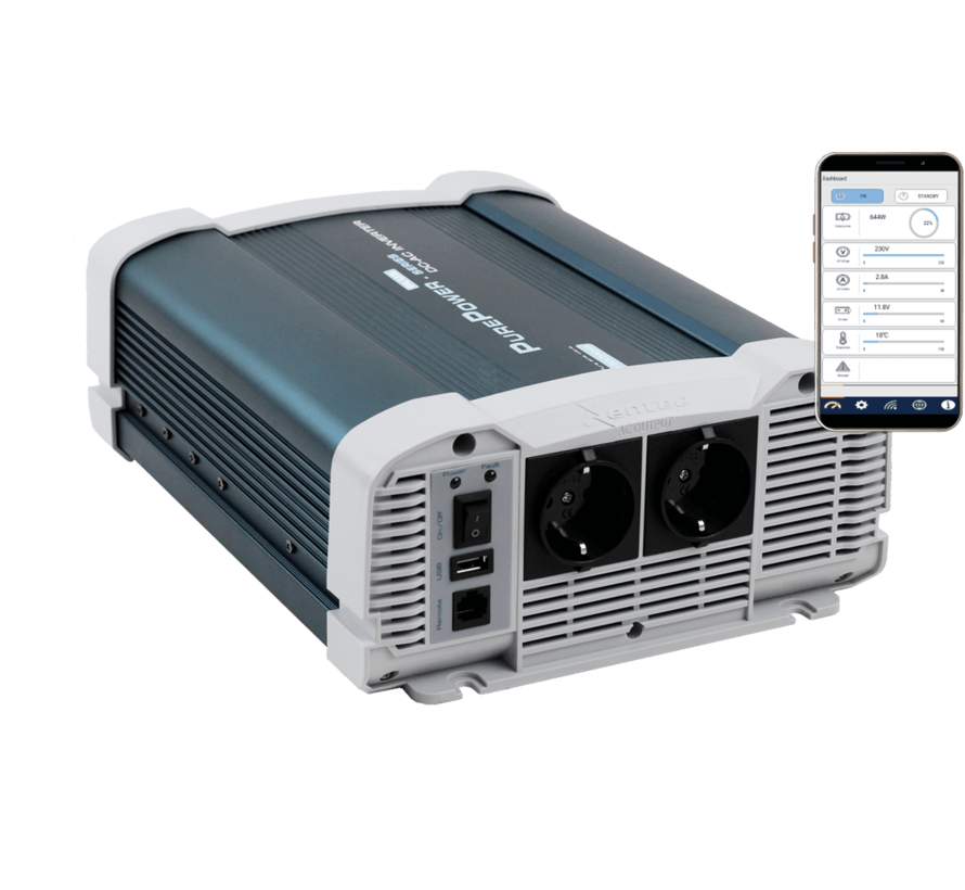 Xenteq PPI 1500-212CP sinus omvormer 1500W (app)