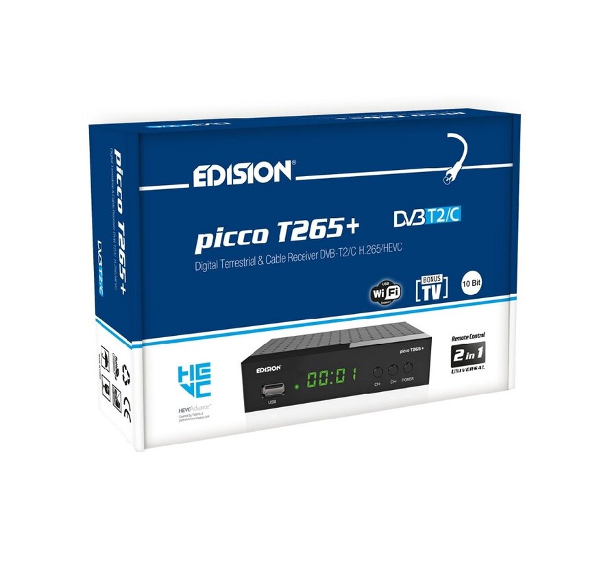 Edision Picco T265+ DVB-T2C H.265 HEVC
