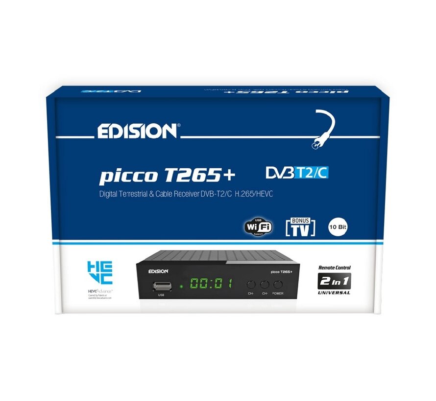 Edision Picco T265+ DVB-T2C H.265 HEVC