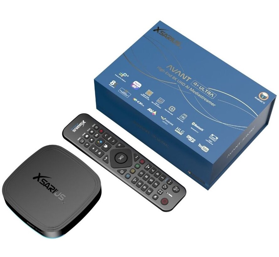Xsarius Avant 4+ Ultra Black 4K OTT Android 14 Media Streamer