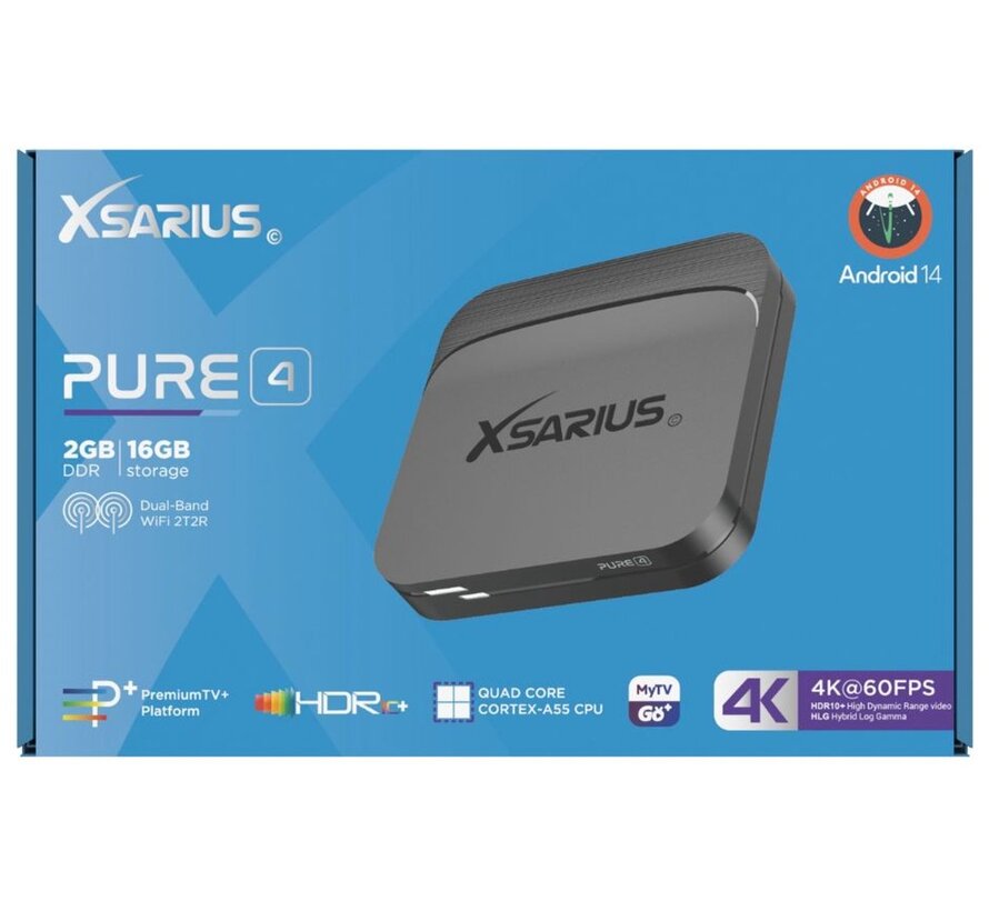 Xsarius Pure 4 UHD - 4K Android 14 Media Player
