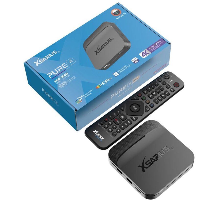 Xsarius Pure 4 UHD - 4K Android 14 Media Player
