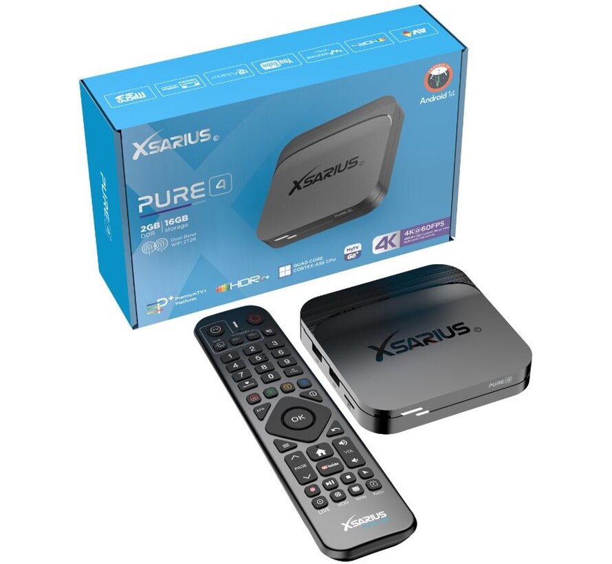 Xsarius Pure 4 UHD - 4K Android 14 Media Player